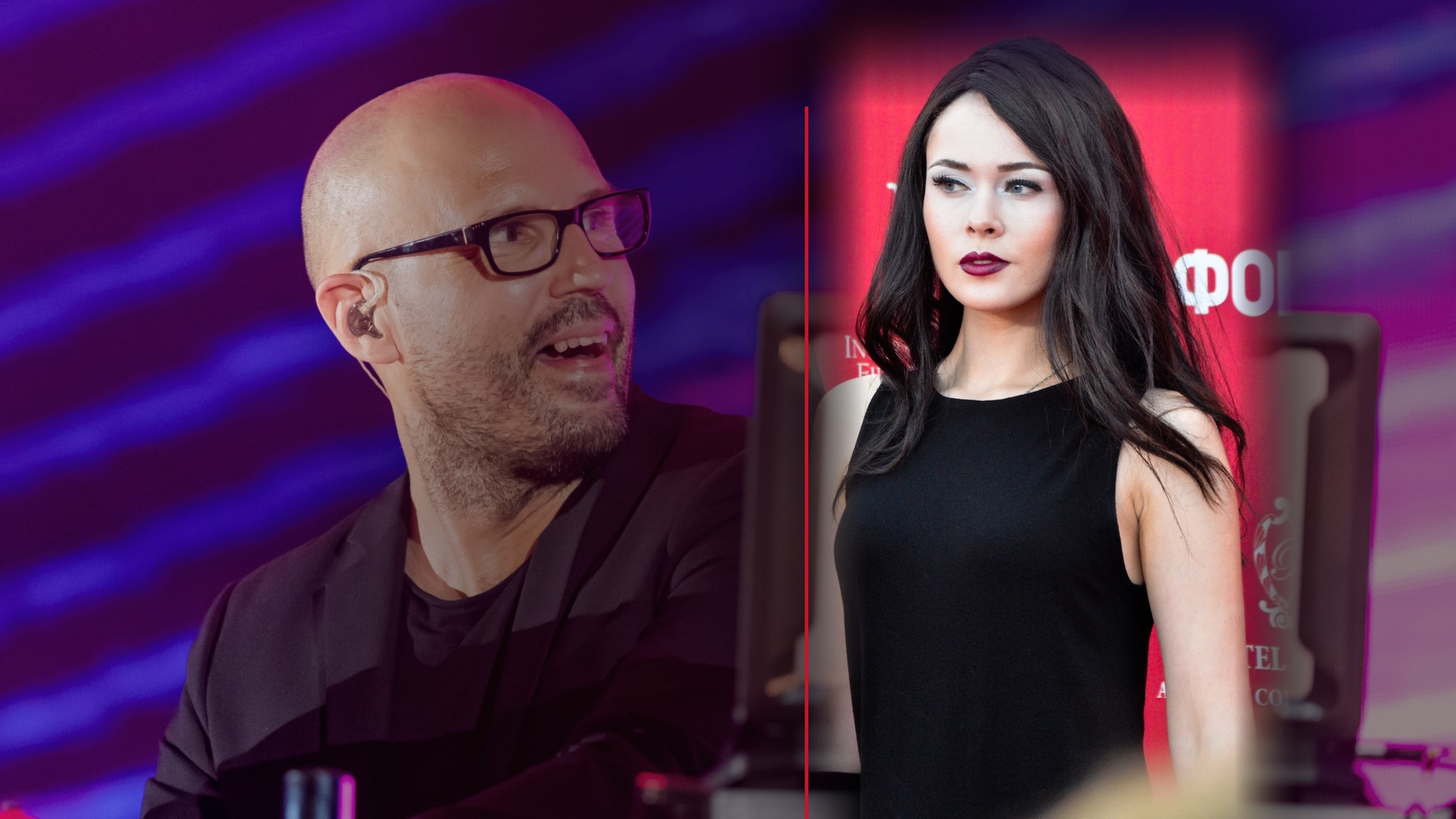 SCHILLER an seinem Equipment und Julia Sanina